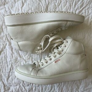 Ecco Vegan Leather High-Top Sneakers